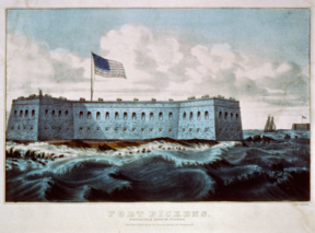 Lithograph of Fort Pickens, c. 1860s