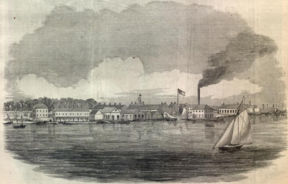 The yard in 1861, occupied by Confederate troops