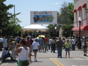 A steel drum band plays at the first annual Goombay Festival