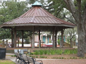 The gazebo at Seville Square receives a ramp upgrade in 2007 for handicap access.