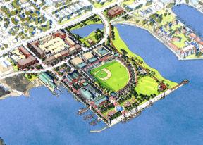 Rendering of the proposed park created by Urban Design Associates